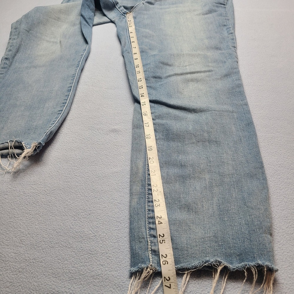 Wit & Wisdom Straight Leg Jeans Womens 12 Blue Excellent Raw Frayed Hem - Picture 2 of 8